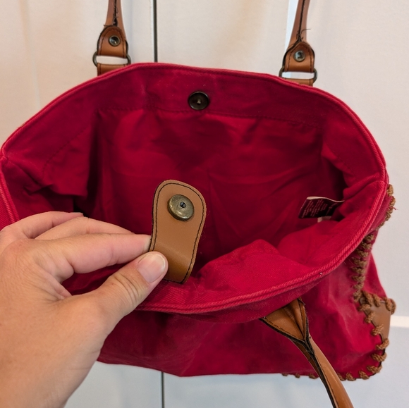 VINTAGE Disney Pooh and Tigger red canvas shoulder bag tote bag - Picture 7 of 14